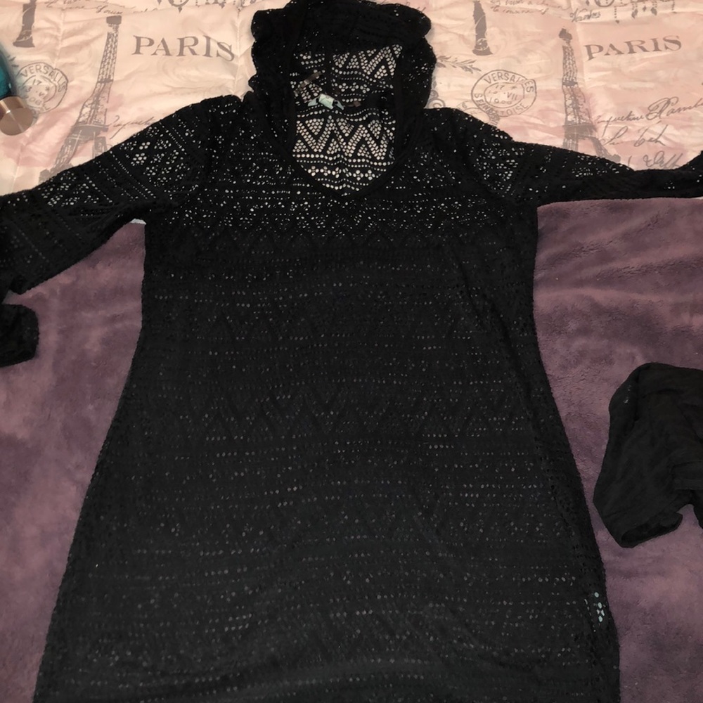 see through cover up black dress